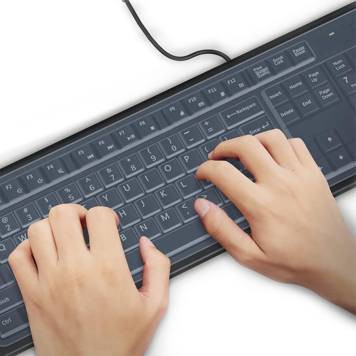 (2 Pack) Universal Clear Anti-Dust Keyboard Skin Protector Cover for 104/107 Keys Standard Desktop Keyboard Reusable Waterproof Keyboard Cover - Image 4